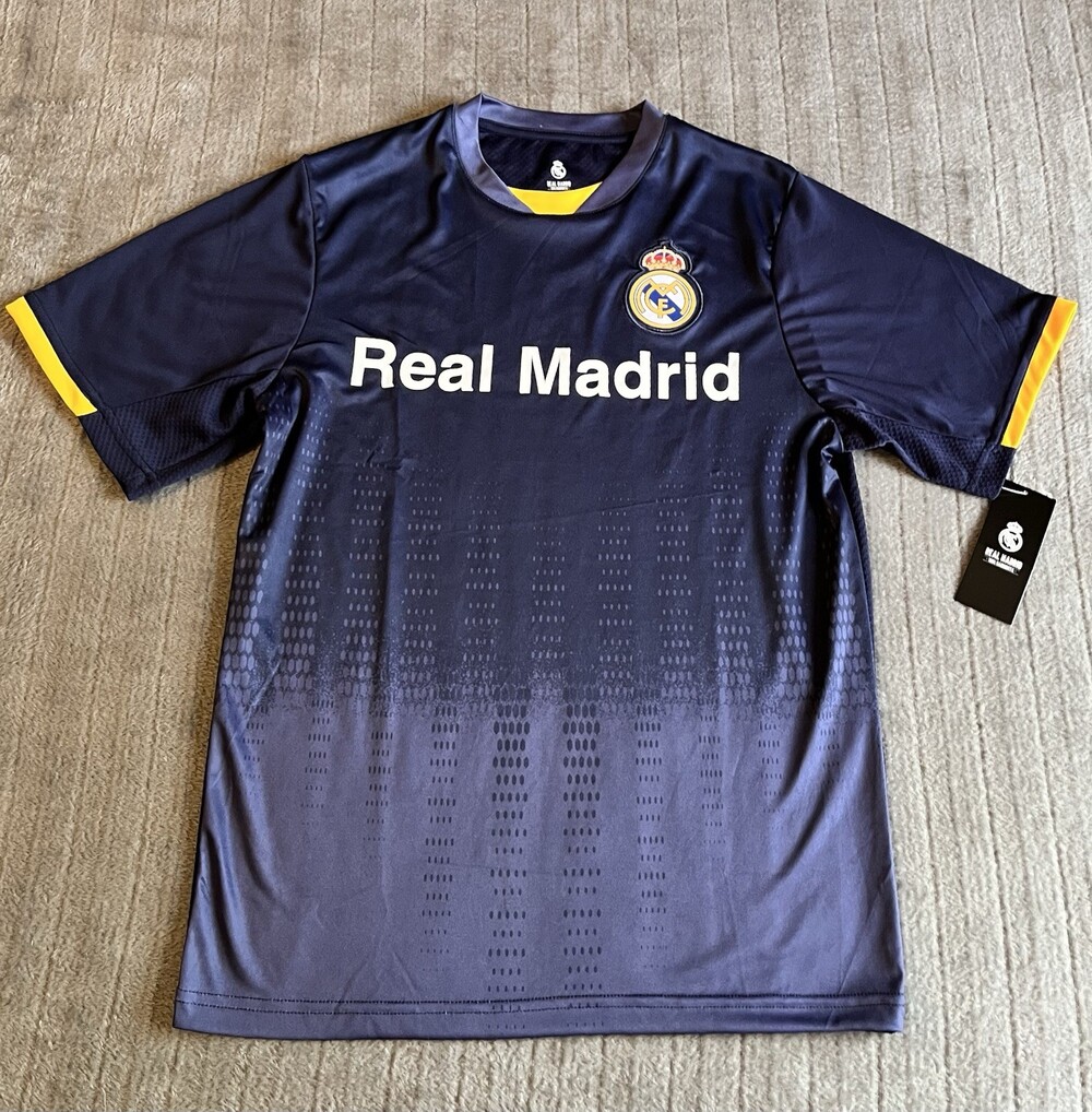 Icon Sports Real Madrid Game Day Jersey Navy Blue/Yellow Football Soccer Spain S